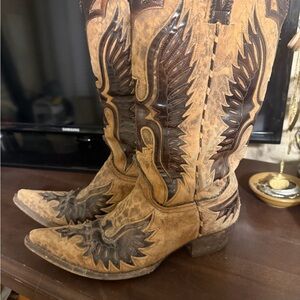 Old Gringo Tan and Dark Brown Leather Western Boots